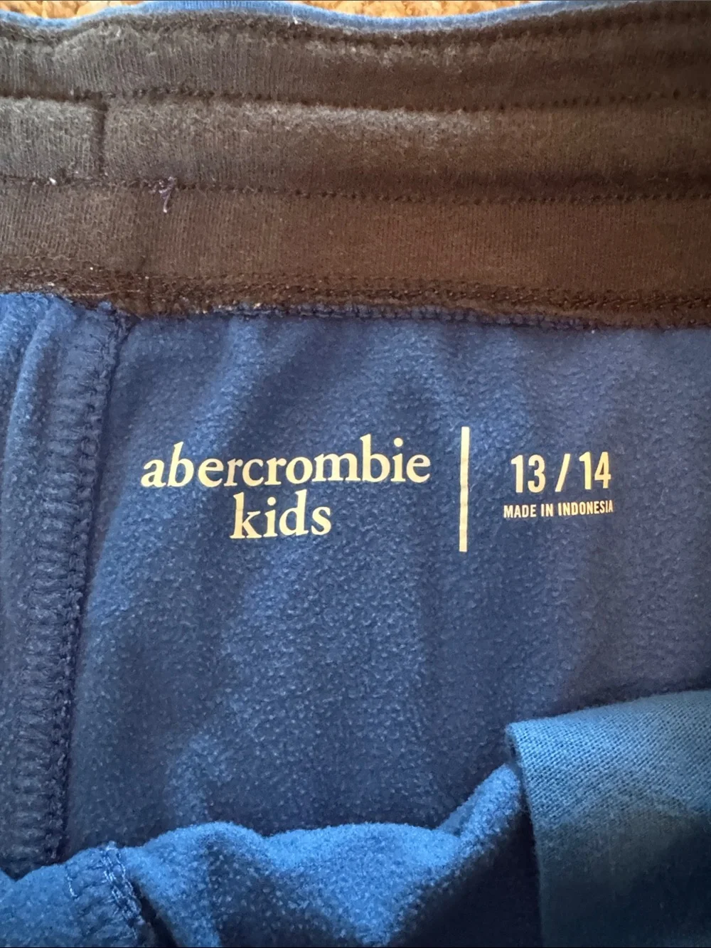 Abercrombie & Fitch kids Cobalt Blue Athletic Shorts with Black Drawcord